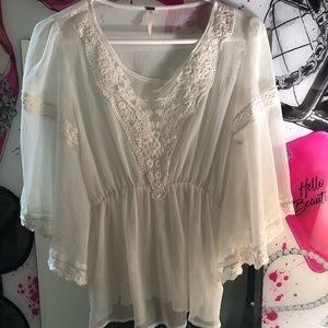 White Lace Free People Top